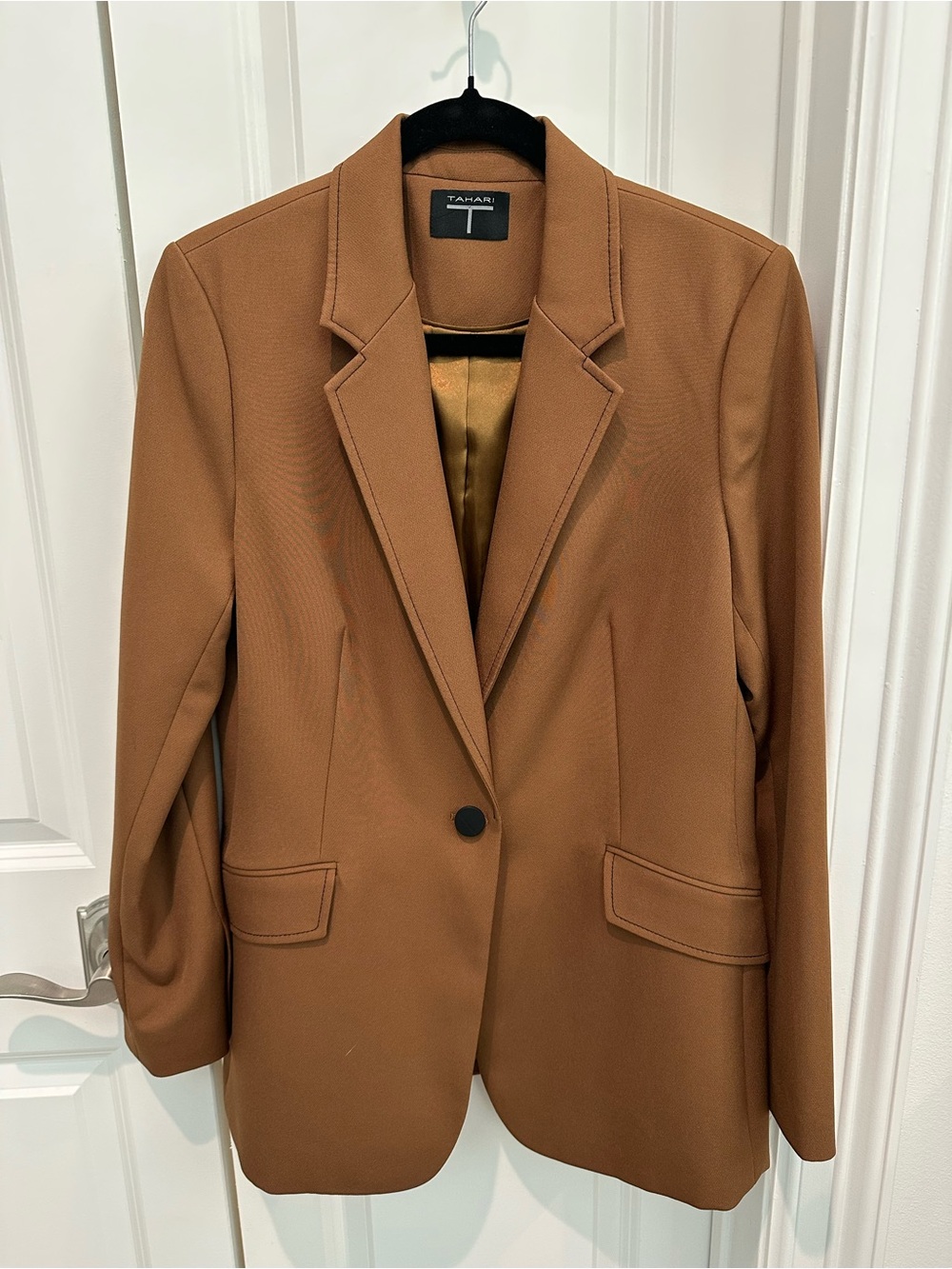 Tahari Women’s Brown Single-Button Tailored Blazer - Picture 2 of 4